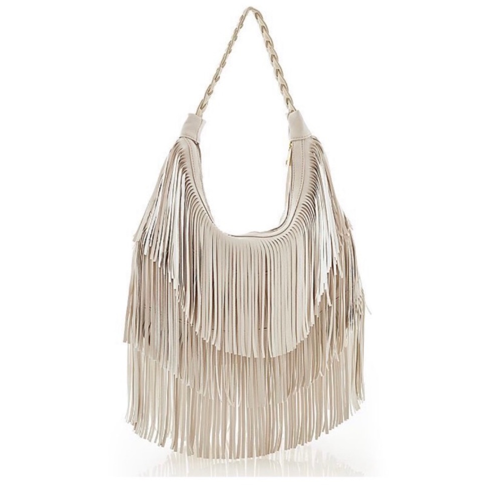 Venus Fringe Handbag in Ivory - NWOT